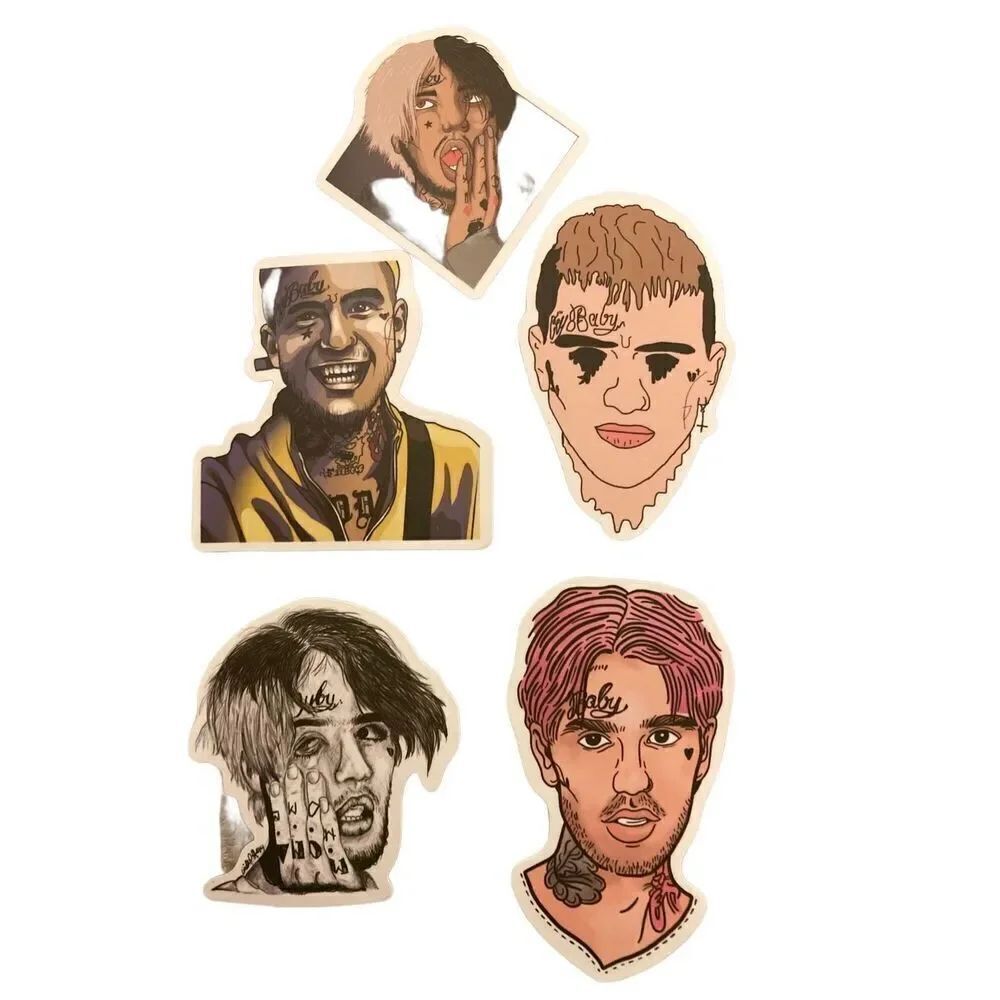 Lil Peep Lot of 5 Stickers Decals Punk Goth Boi Grunge GBC Crybaby
